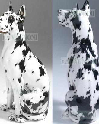 CANE ALANO ARLECCHINO IN CERAMICA CM. 98 LUSSO