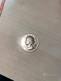 Moneta quarto di dollaro rara americana