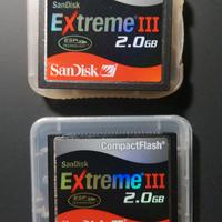 Compact Flash 2GB SANDISK EXTREME III due schede