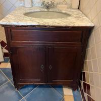 Mobile lavabo bagno, con top in marmo