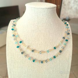 Collana cristalli azzurri 