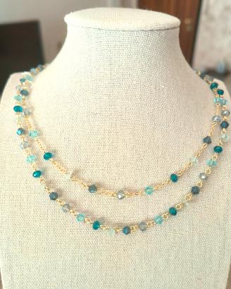 Collana cristalli azzurri 