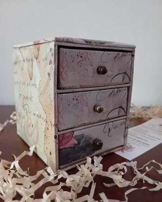 Mini cassettiera da scrivania/portagioie 