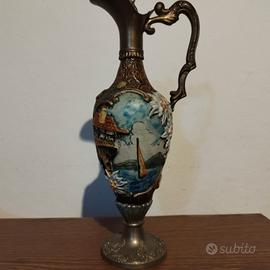 decanter cherubino dipinto a mano