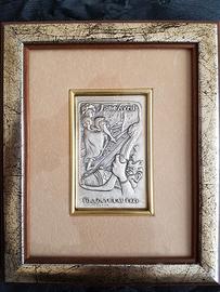 Quadro bassorilievo argento 925 Jane Avril