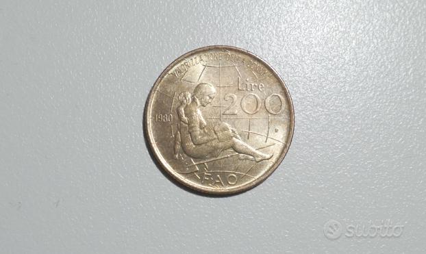 Moneta 200 lire Fao Valorizzazione Donna 1980, usato usato  Venezia