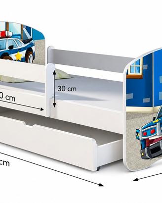 Letto Polizia 160x80 + Materasso Ortopedico 22cm