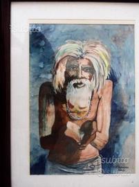 Vecchio dipinto di Santone Indiano