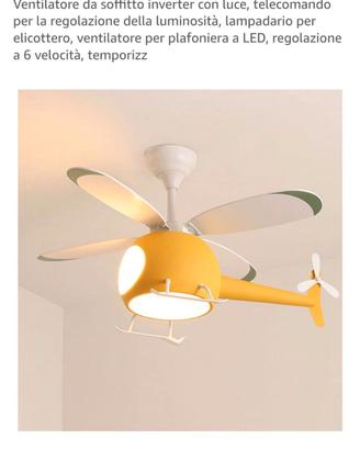 Ventilatore lampadario da soffitto elicottero
