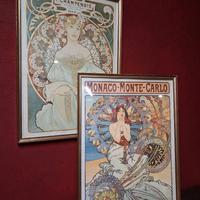 Coppia Stampe Alphonse Mucha 53x73 cm