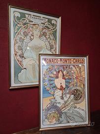 Coppia Stampe Alphonse Mucha 53x73 cm
