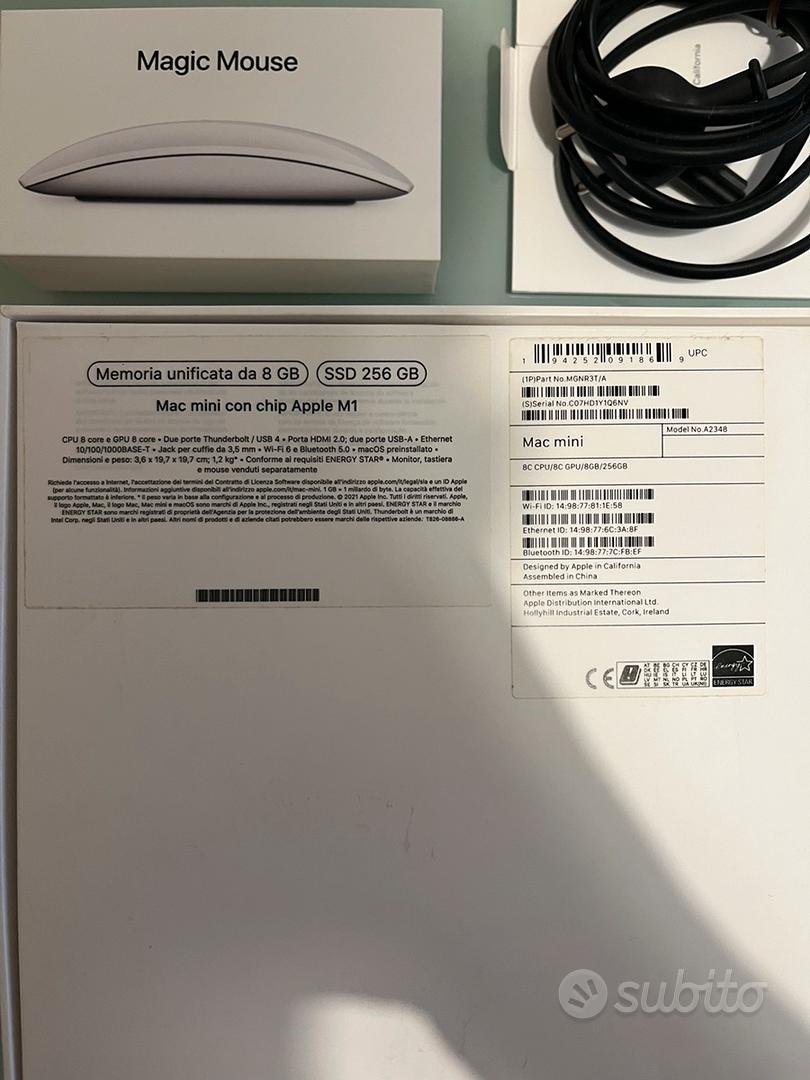Apple Mac Mini M1 8GB/256GB + Magic Mouse - Informatica In vendita
