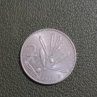 Rara moneta 2 lire 1958 - repubblica Italiana 