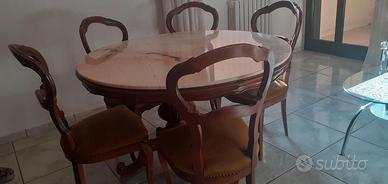 tavolo rotondo più 5 sedie 