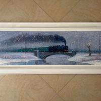 Quadro "Treno nella neve" di Sitzia