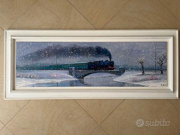 Quadro "Treno nella neve" di Sitzia