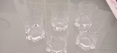 5 × bicchierini shottino di vetro