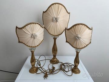 Set lampade in ottone e cristallo