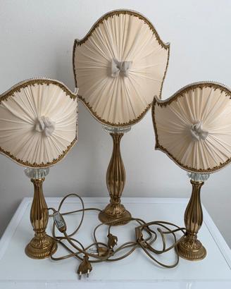 Set lampade in ottone e cristallo