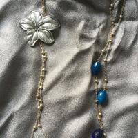 Collana lunga con Agata blu
