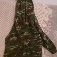 felpa mimetica con cappuccio