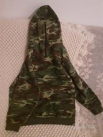 felpa mimetica con cappuccio