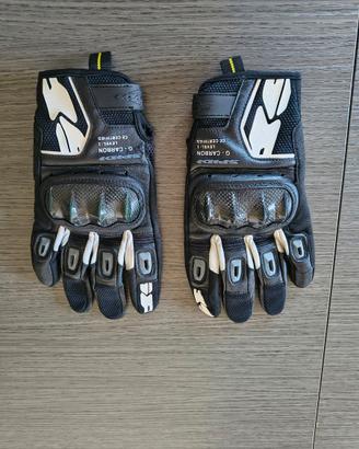Guanti da moto In Pelle Spidi G-Carbon Nero Bianco