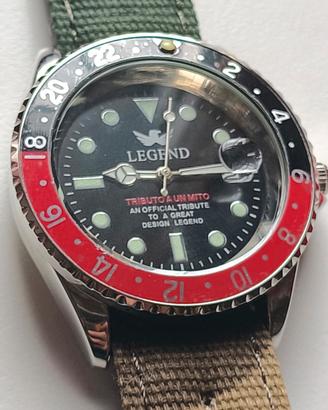 orologio Legend GMT  pepsi nero/rosso-batteria nuo