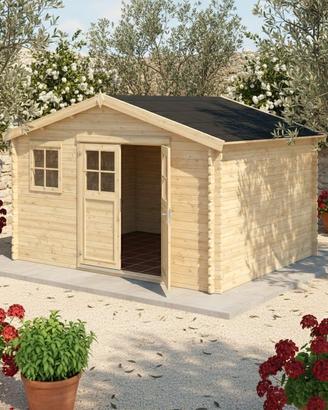 CASETTA DI LEGNO BELLA 386x326x248h cm 28mm nuova