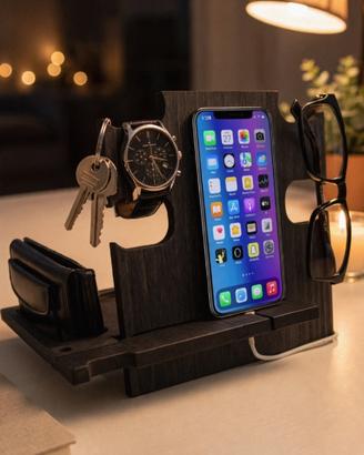 Svuota tasche - Docking station in legno