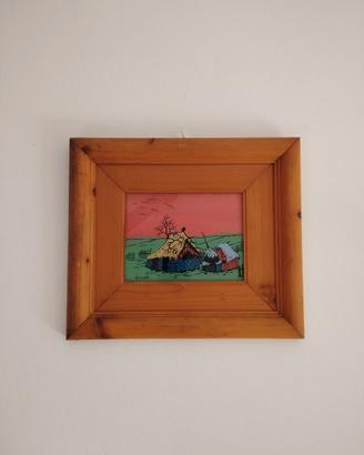 quadro arte naif - G. Kubic - Capanna