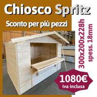 CHIOSCO CASETTA SPRITZ CON PAVIMENTO 300x200X228H