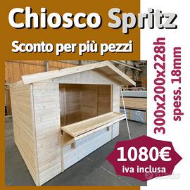 CHIOSCO CASETTA SPRITZ CON PAVIMENTO 300x200X228H