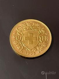 Marengo 20 franchi svizzeri oro 1935 Moneta