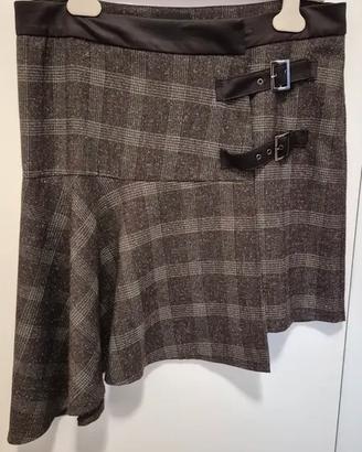 Gonna a Portafoglio  Asimmetrica in Tartan  T46