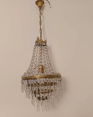 Lampadario stile impero color oro vintage