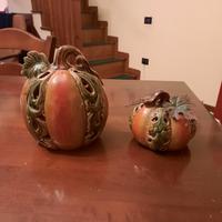 coppia portacandela a forma di zucca 