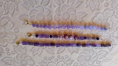 3 bracciali in ametista 