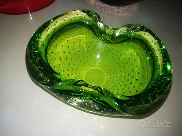 Posacenere Murano a Bolle Verde Anni '60