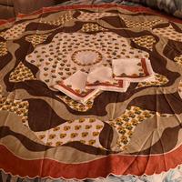 Grande tovaglia rotonda da 8 persone vintage 1972