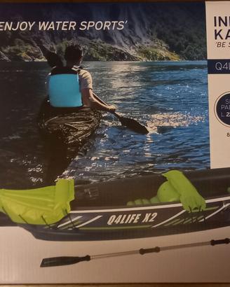 Kayak gonfiabile 2 posti con pompa e pagaia