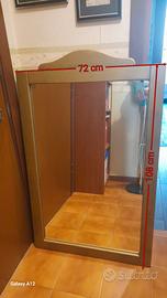 Specchio cornice di legno dorata 108x72