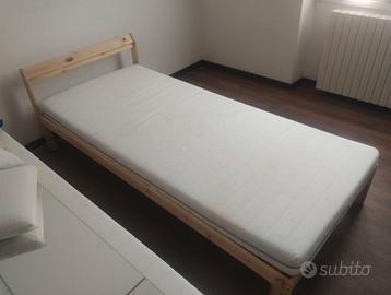 Letto singolo Ikea. Struttura, doghe e materasso
