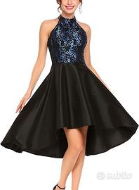 Donna Elegante Pizzo Floreale VESTITO TAGLIA M