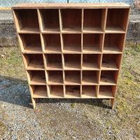 casellario industriale in legno , d' epoca
