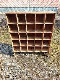 casellario industriale in legno , d' epoca