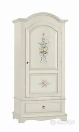 Armadio un anta bianco con decori