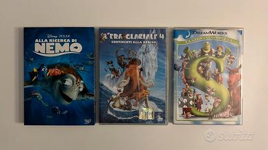 3 DVD animazione – Shrek, Nemo, Era Glaciale