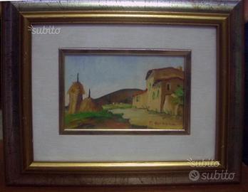 Quadro con paesaggio su tela