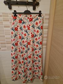 Pantaloni floreali a gamba ampia 